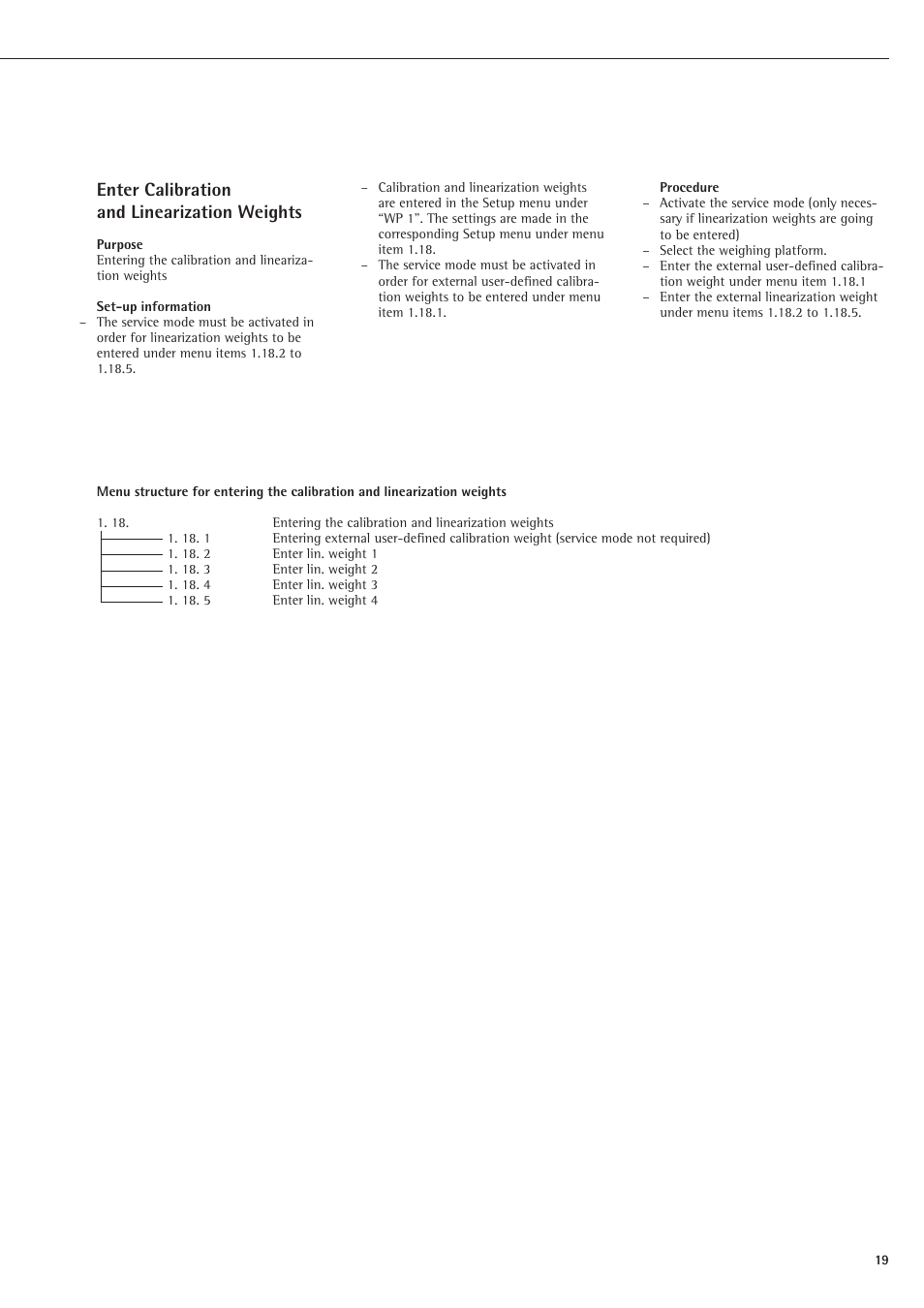 Enter calibrationand linearization weights, Enter calibration and linearization weights | Rice Lake Sartorius Midrics 1 and 2 Series - Operating Instructions User Manual | Page 19 / 107