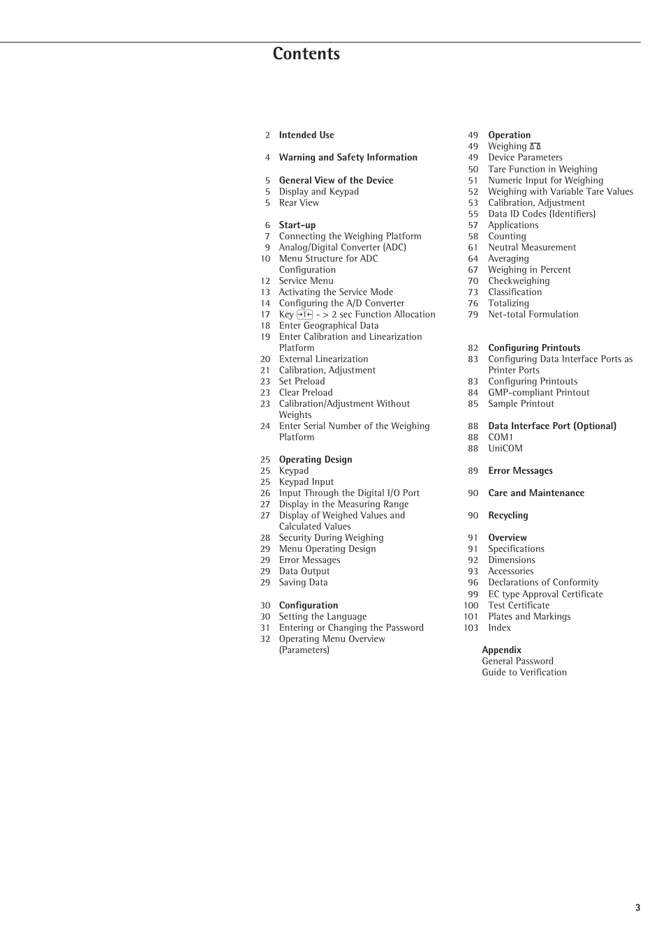 Rice Lake Sartorius Midrics 1 and 2 Series - Operating Instructions User Manual | Page 3 / 107