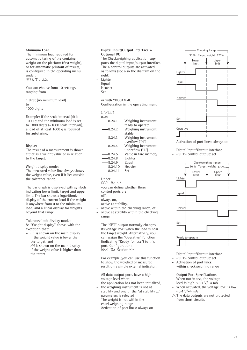 Rice Lake Sartorius Midrics 1 and 2 Series - Operating Instructions User Manual | Page 71 / 107