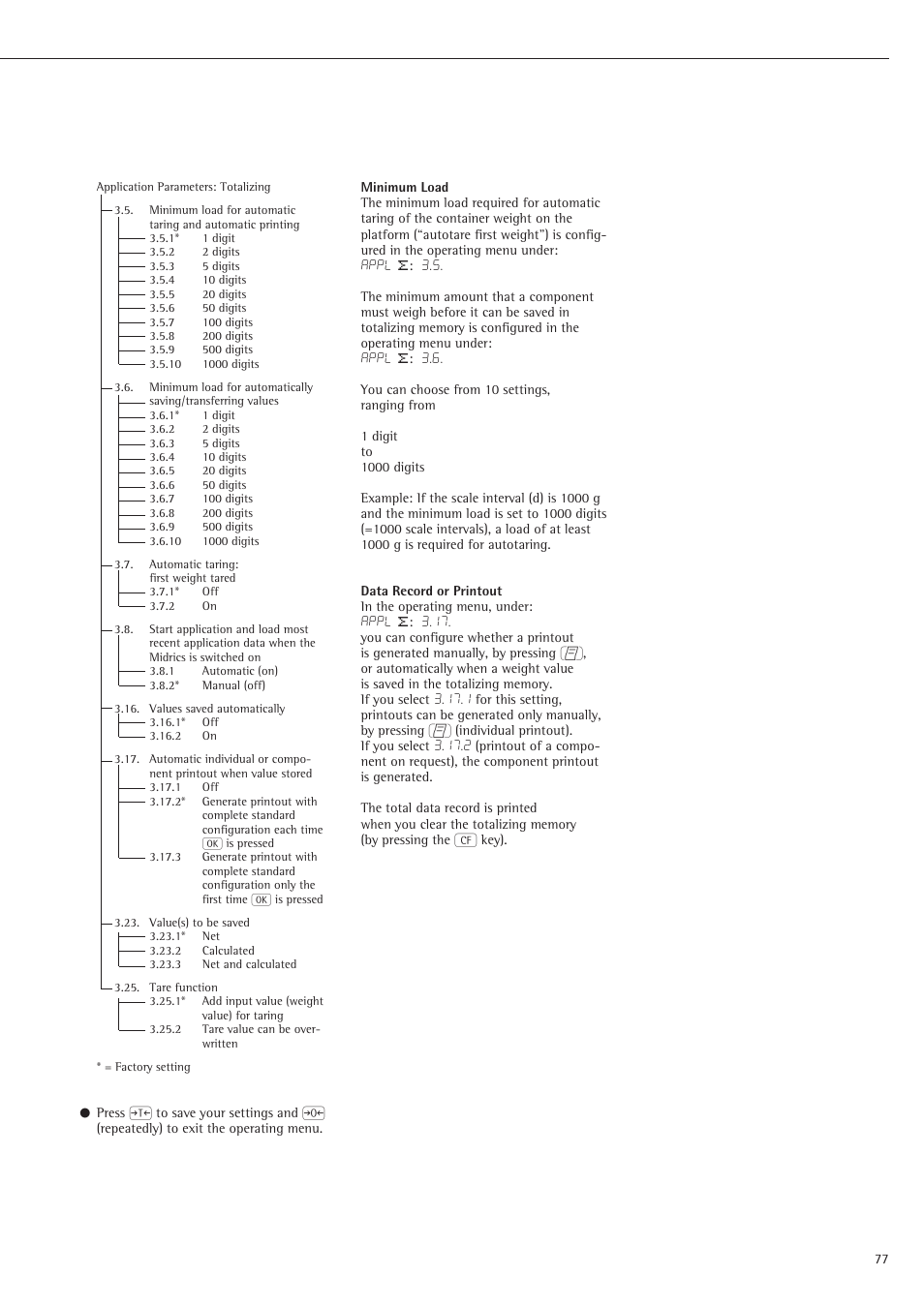 Rice Lake Sartorius Midrics 1 and 2 Series - Operating Instructions User Manual | Page 77 / 107