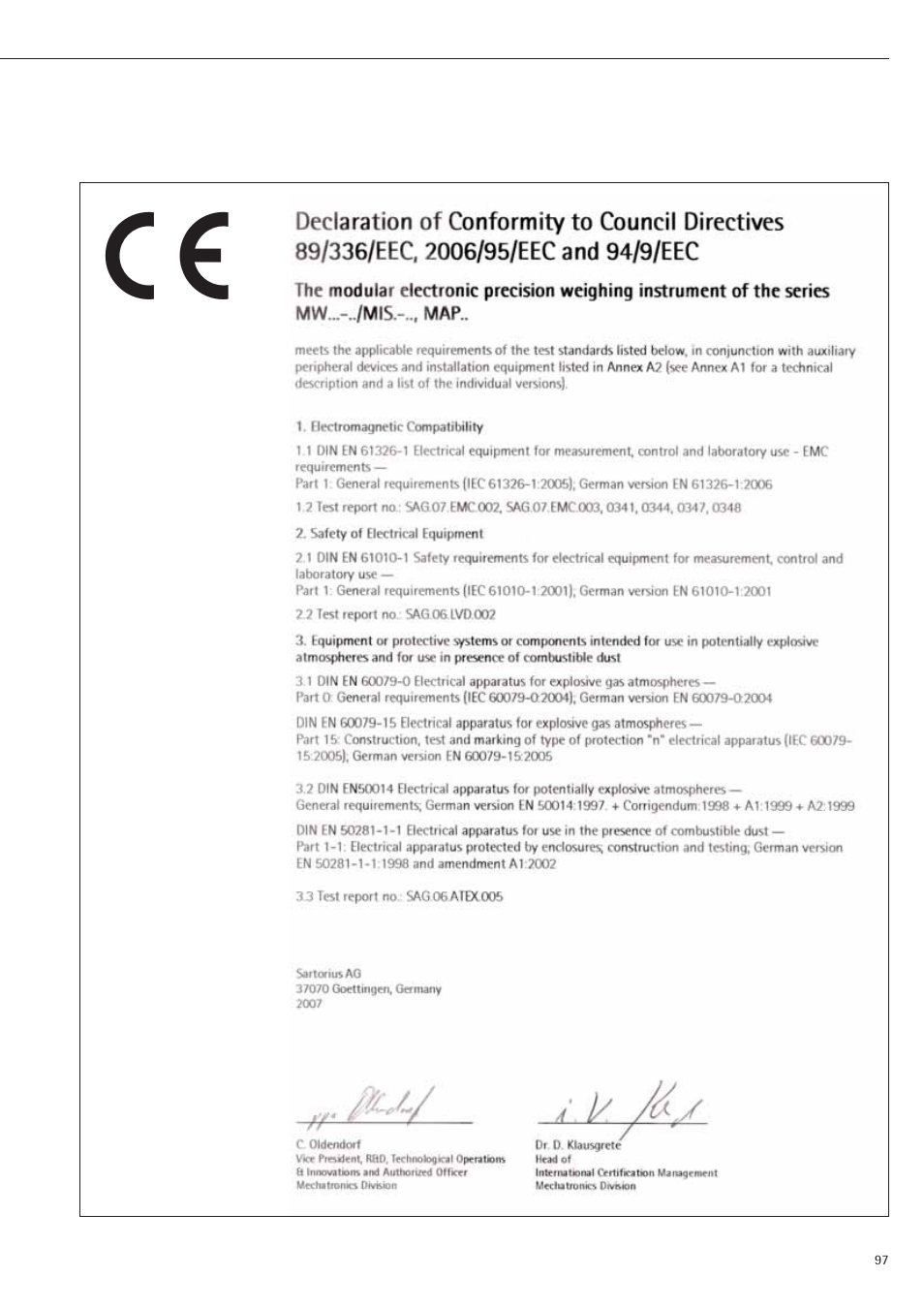 Rice Lake Sartorius Midrics 1 and 2 Series - Operating Instructions User Manual | Page 97 / 107