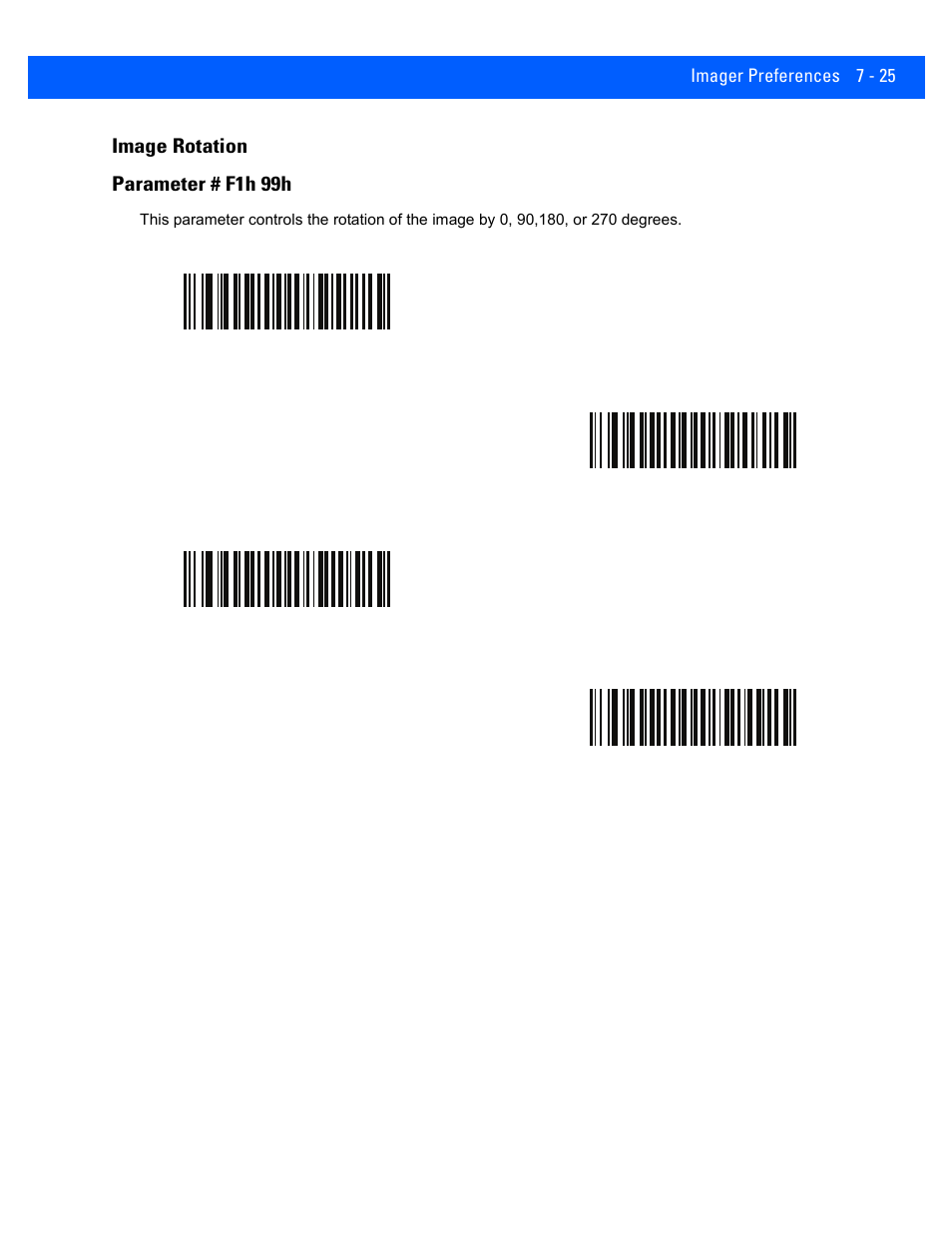 Image rotation, Image rotation -25, Image rotation parameter # f1h 99h | Rice Lake Motorola DS457 Laser Scanner User Manual | Page 119 / 428