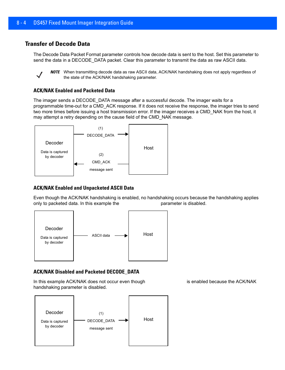 Transfer of decode data, Transfer of decode data -4 | Rice Lake Motorola DS457 Laser Scanner User Manual | Page 130 / 428