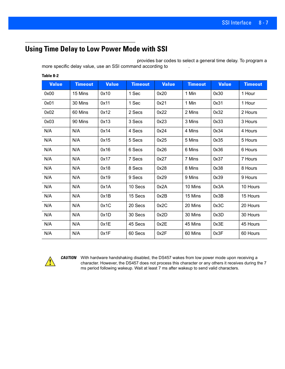 Using time delay to low power mode with ssi, Using time delay to low power mode with ssi -7 | Rice Lake Motorola DS457 Laser Scanner User Manual | Page 133 / 428