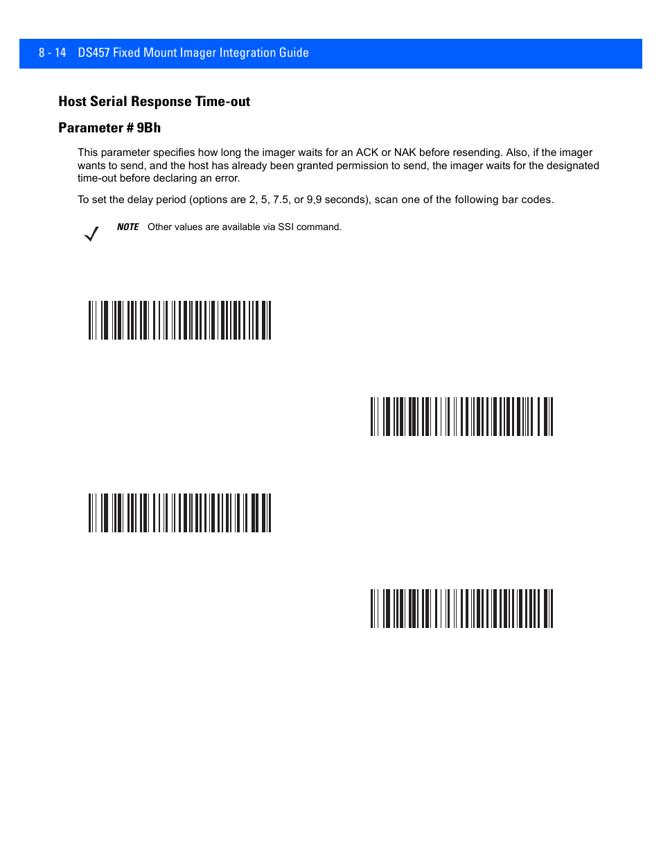 Host serial response time-out, Host serial response time-out -14, Host serial response time-out parameter # 9bh | Rice Lake Motorola DS457 Laser Scanner User Manual | Page 140 / 428