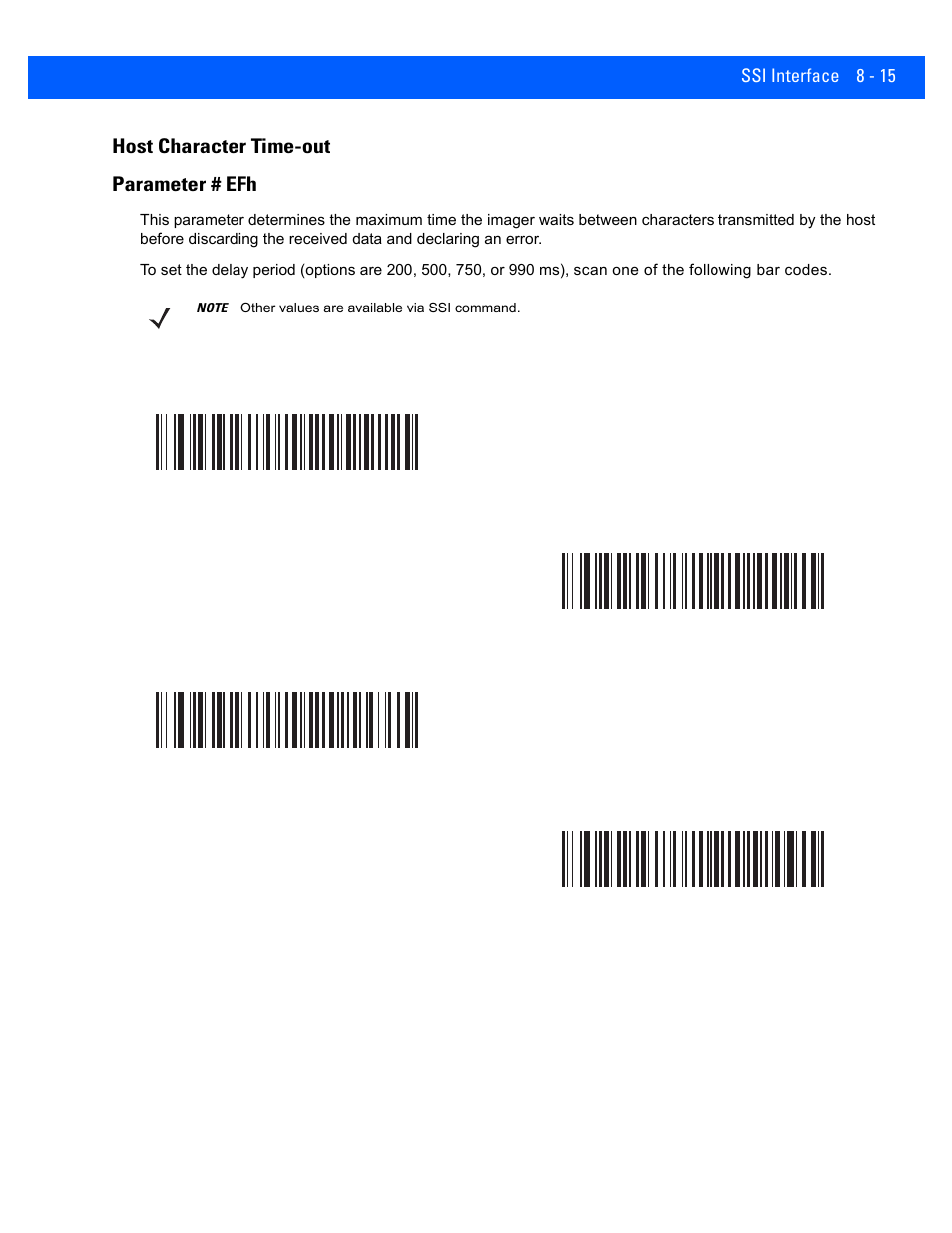 Host character time-out, Host character time-out -15, Host character time-out parameter # efh | Rice Lake Motorola DS457 Laser Scanner User Manual | Page 141 / 428