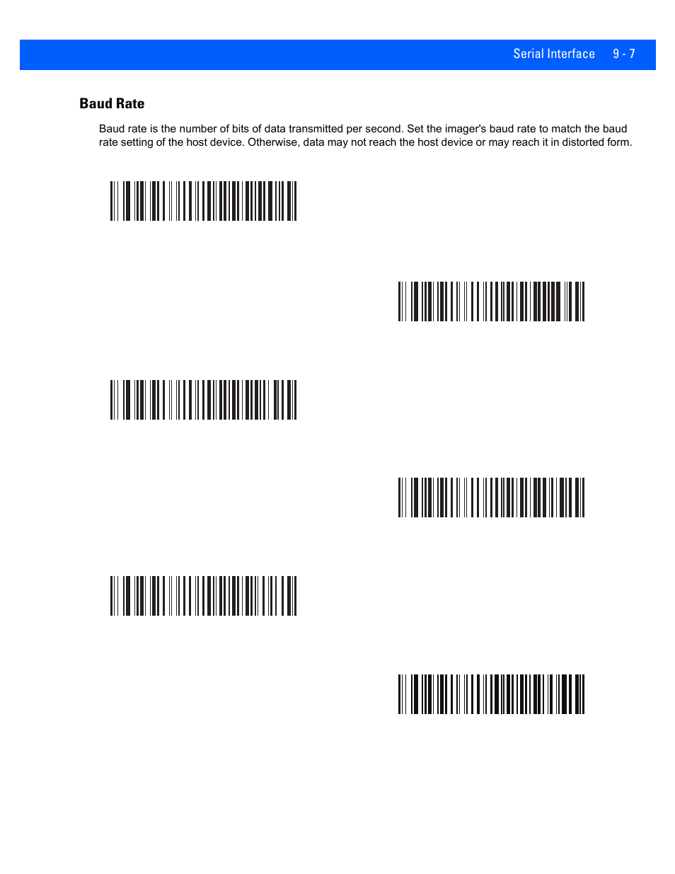 Baud rate, Baud rate -7 | Rice Lake Motorola DS457 Laser Scanner User Manual | Page 153 / 428