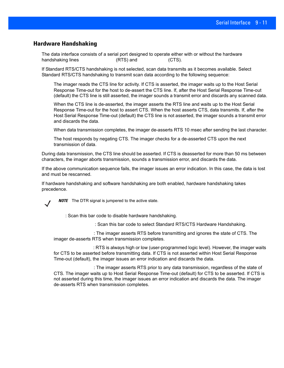 Hardware handshaking, Hardware handshaking -11 | Rice Lake Motorola DS457 Laser Scanner User Manual | Page 157 / 428