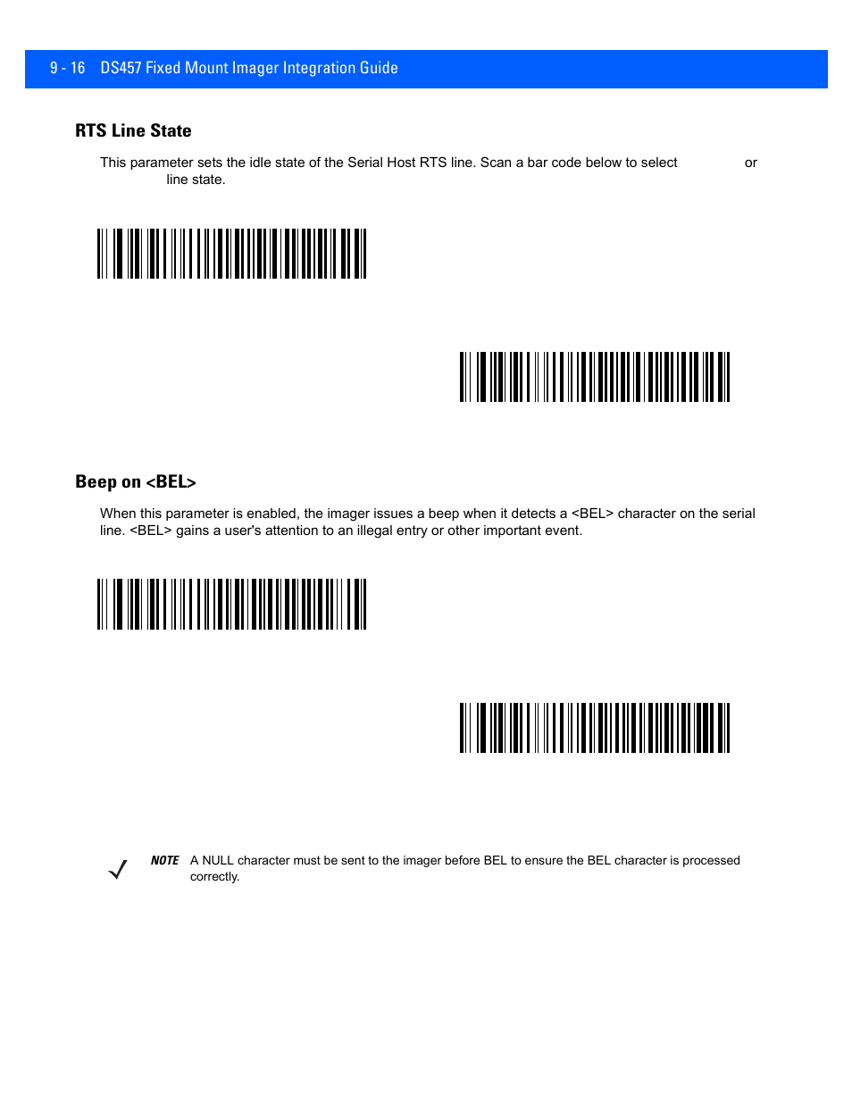 Rts line state, Beep on <bel, Rts line state -16 | Beep on <bel> -16 | Rice Lake Motorola DS457 Laser Scanner User Manual | Page 162 / 428