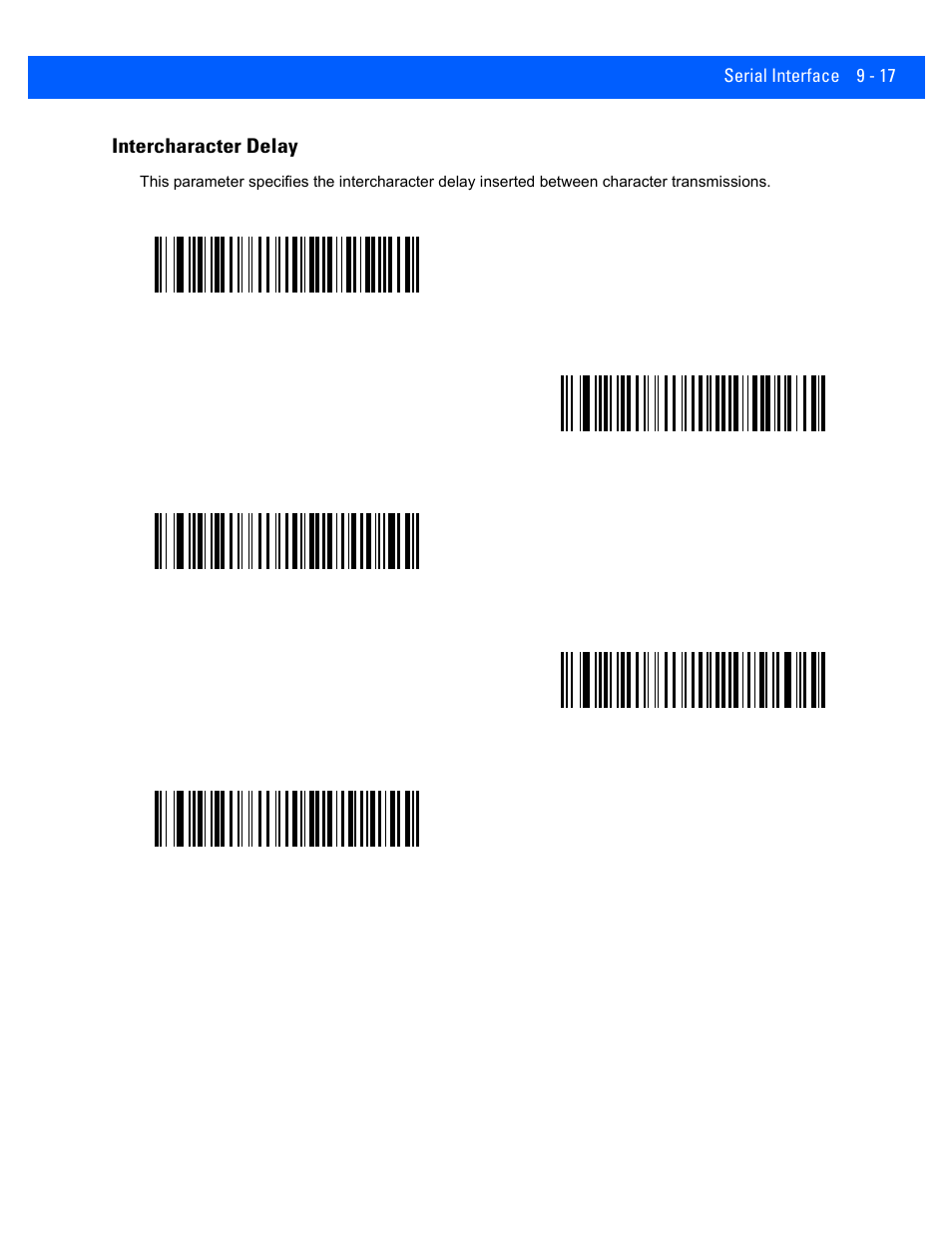 Intercharacter delay, Intercharacter delay -17 | Rice Lake Motorola DS457 Laser Scanner User Manual | Page 163 / 428