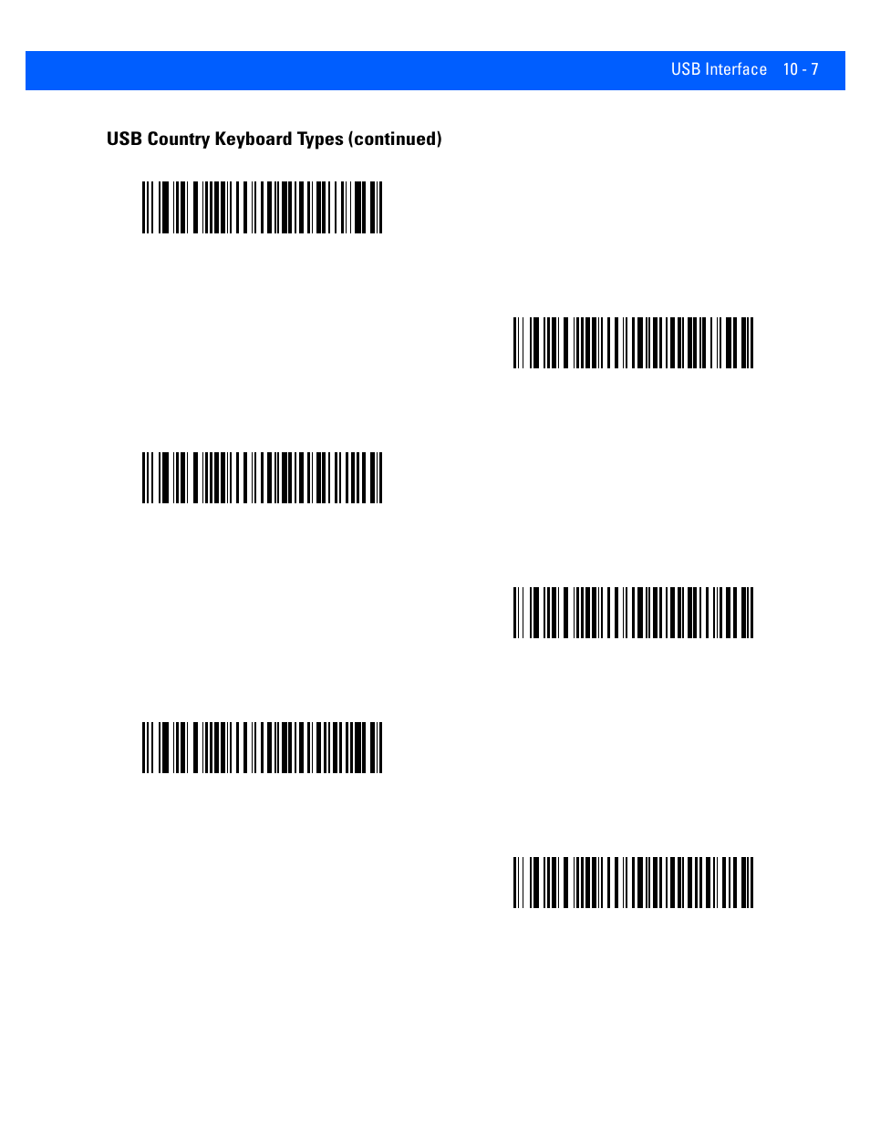 Usb country keyboard types (continued) | Rice Lake Motorola DS457 Laser Scanner User Manual | Page 177 / 428