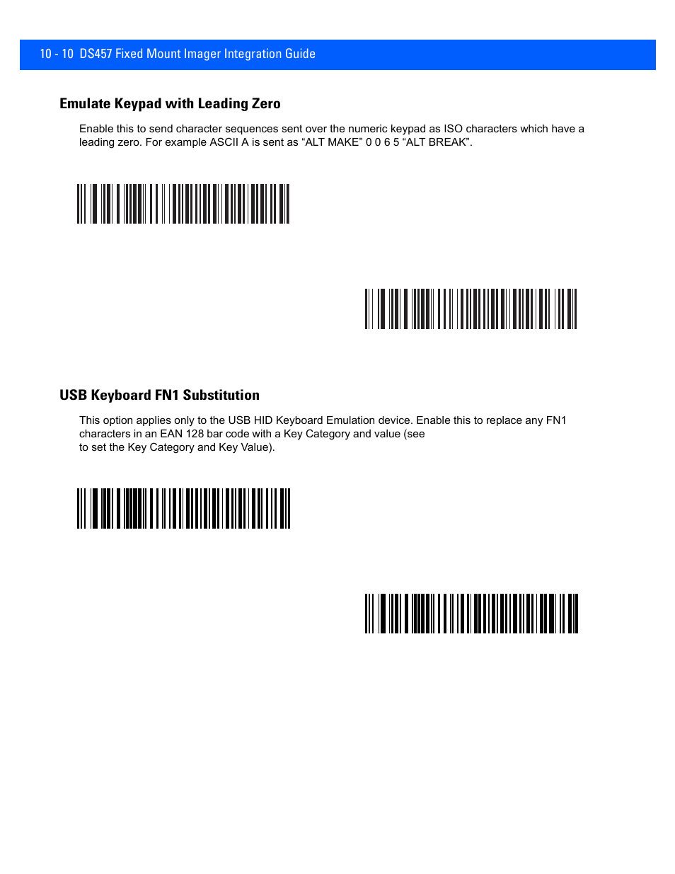 Emulate keypad with leading zero, Usb keyboard fn1 substitution, Emulate keypad with leading zero -10 | Usb keyboard fn1 substitution -10 | Rice Lake Motorola DS457 Laser Scanner User Manual | Page 180 / 428