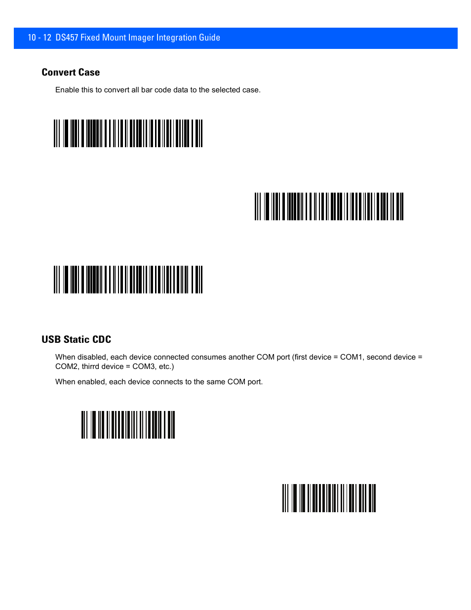 Convert case, Usb static cdc, Convert case -12 | Usb static cdc -12 | Rice Lake Motorola DS457 Laser Scanner User Manual | Page 182 / 428