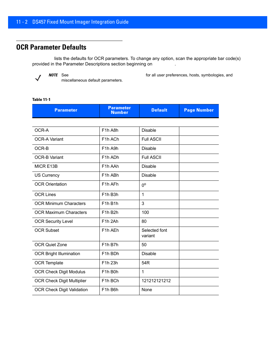 Ocr parameter defaults, Ocr parameter defaults -2 | Rice Lake Motorola DS457 Laser Scanner User Manual | Page 194 / 428