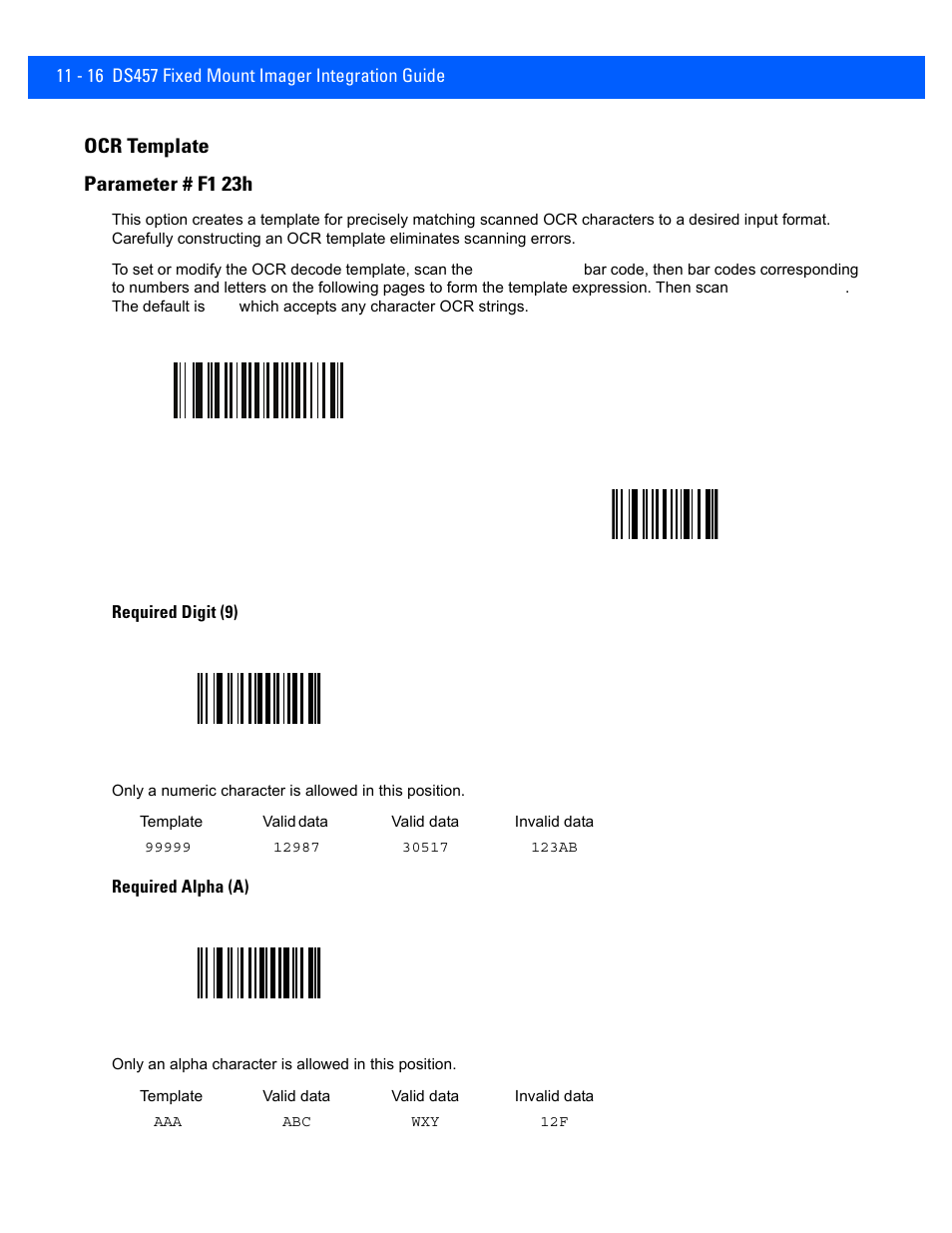 Ocr template, Ocr template -16, Ocr template parameter # f1 23h | Rice Lake Motorola DS457 Laser Scanner User Manual | Page 208 / 428