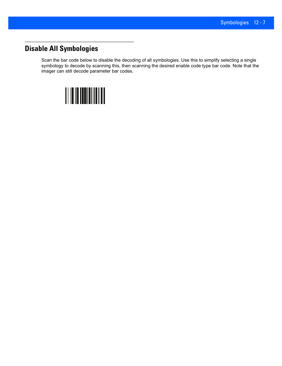 Disable all symbologies, Disable all symbologies -7 | Rice Lake Motorola DS457 Laser Scanner User Manual | Page 229 / 428