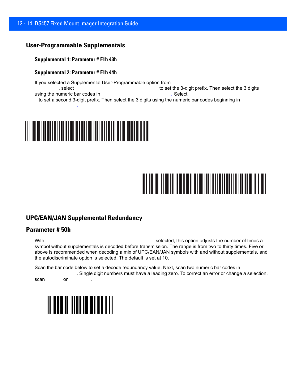 User-programmable supplementals, Upc/ean/jan supplemental redundancy, User-programmable supplementals -14 | Upc/ean/jan supplemental redundancy -14, Upc/ean/jan, User-programmable supplementals on, User-programmable | Rice Lake Motorola DS457 Laser Scanner User Manual | Page 236 / 428