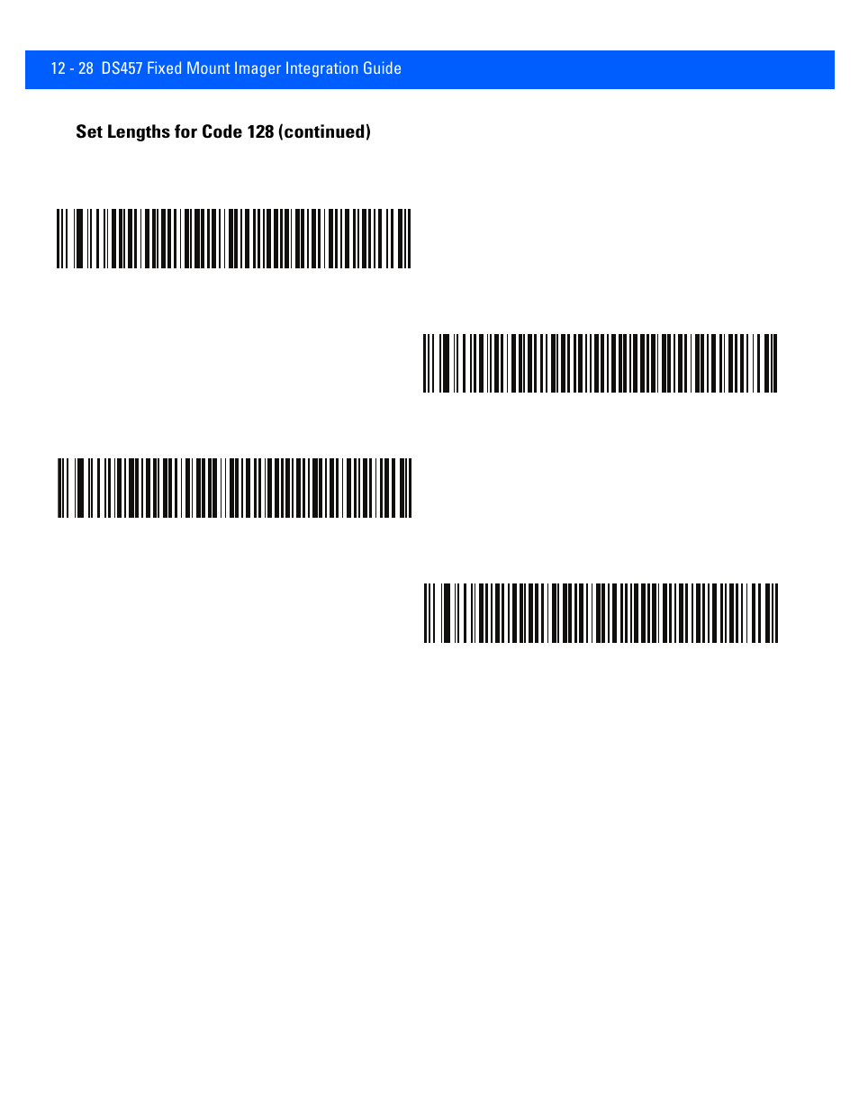 Set lengths for code 128 (continued) | Rice Lake Motorola DS457 Laser Scanner User Manual | Page 250 / 428