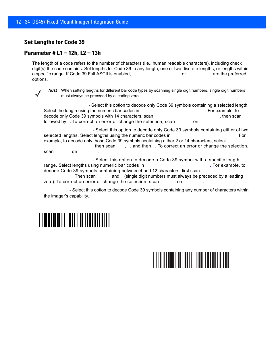 Set lengths for code 39, Set lengths for code 39 -34 | Rice Lake Motorola DS457 Laser Scanner User Manual | Page 256 / 428