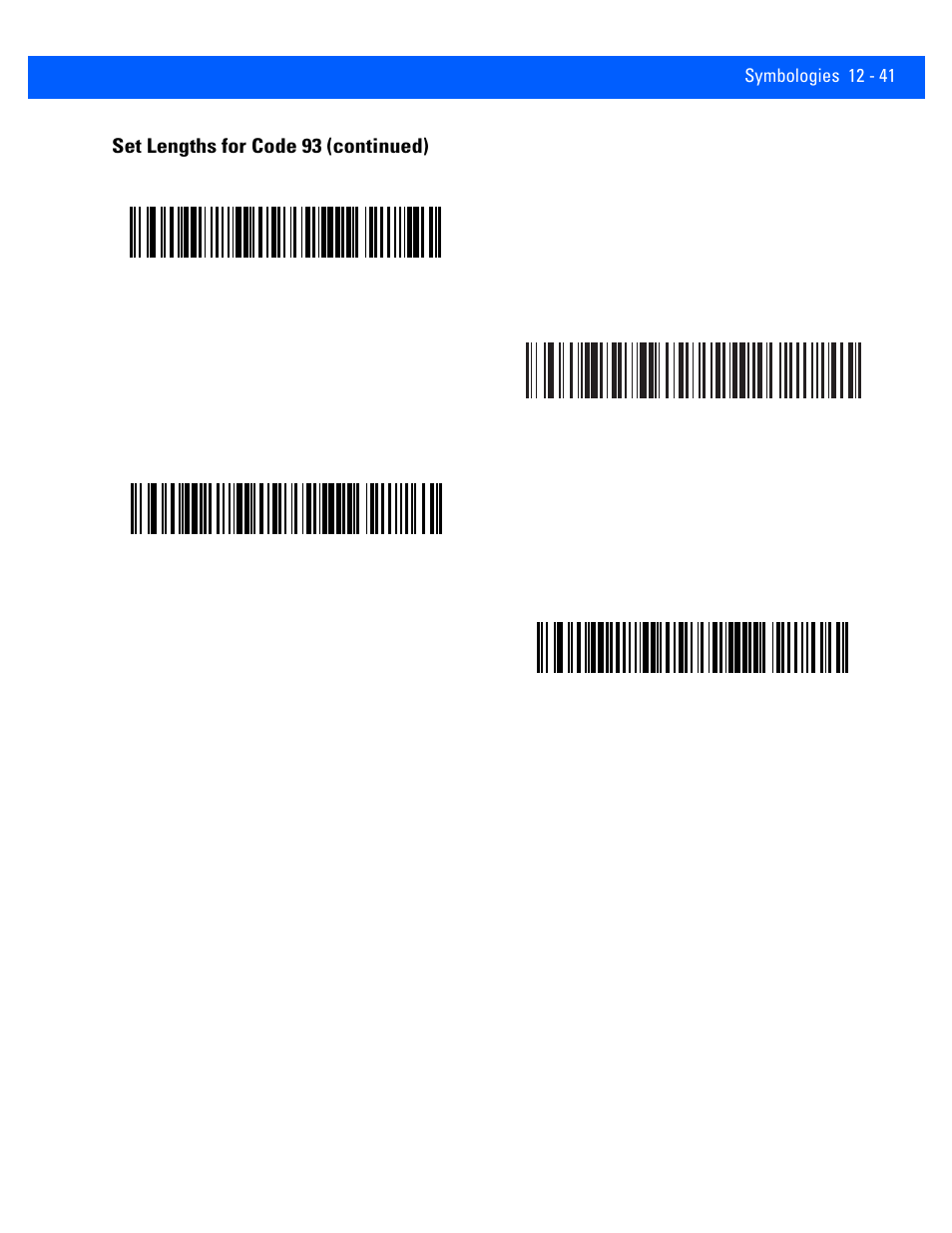 Set lengths for code 93 (continued) | Rice Lake Motorola DS457 Laser Scanner User Manual | Page 263 / 428