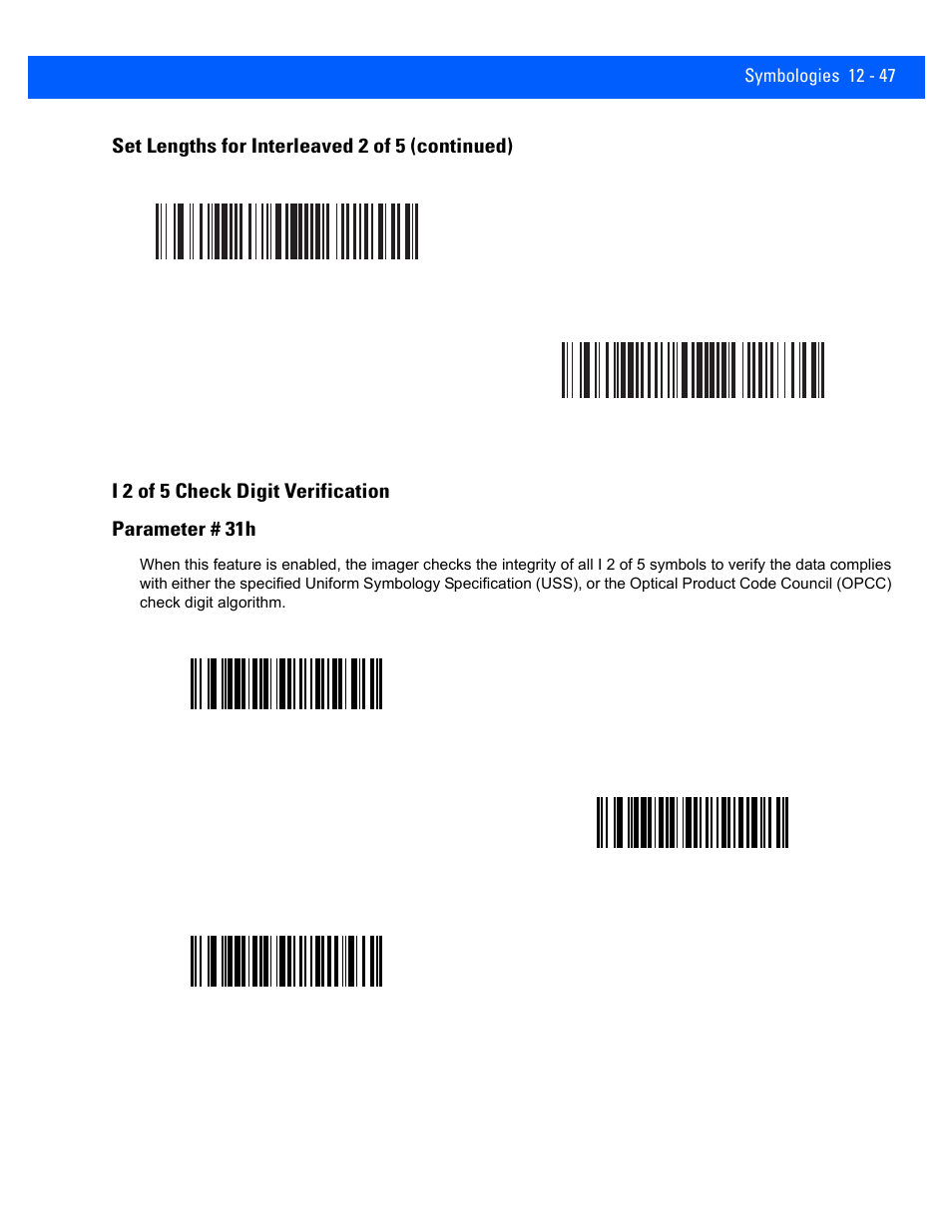 I 2 of 5 check digit verification, I 2 of 5 check digit verification -47 | Rice Lake Motorola DS457 Laser Scanner User Manual | Page 269 / 428