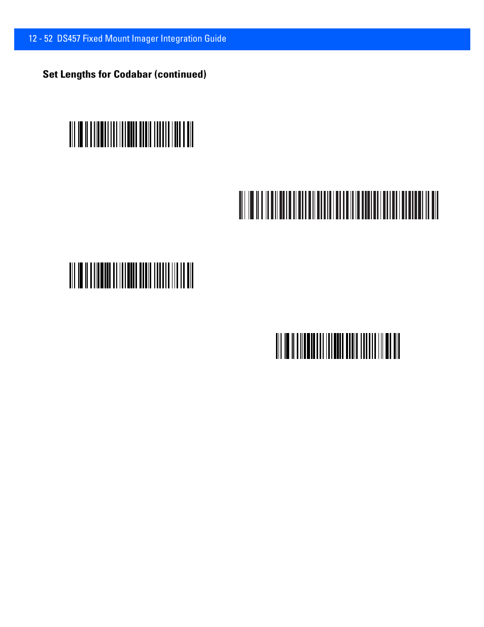 Set lengths for codabar (continued) | Rice Lake Motorola DS457 Laser Scanner User Manual | Page 274 / 428