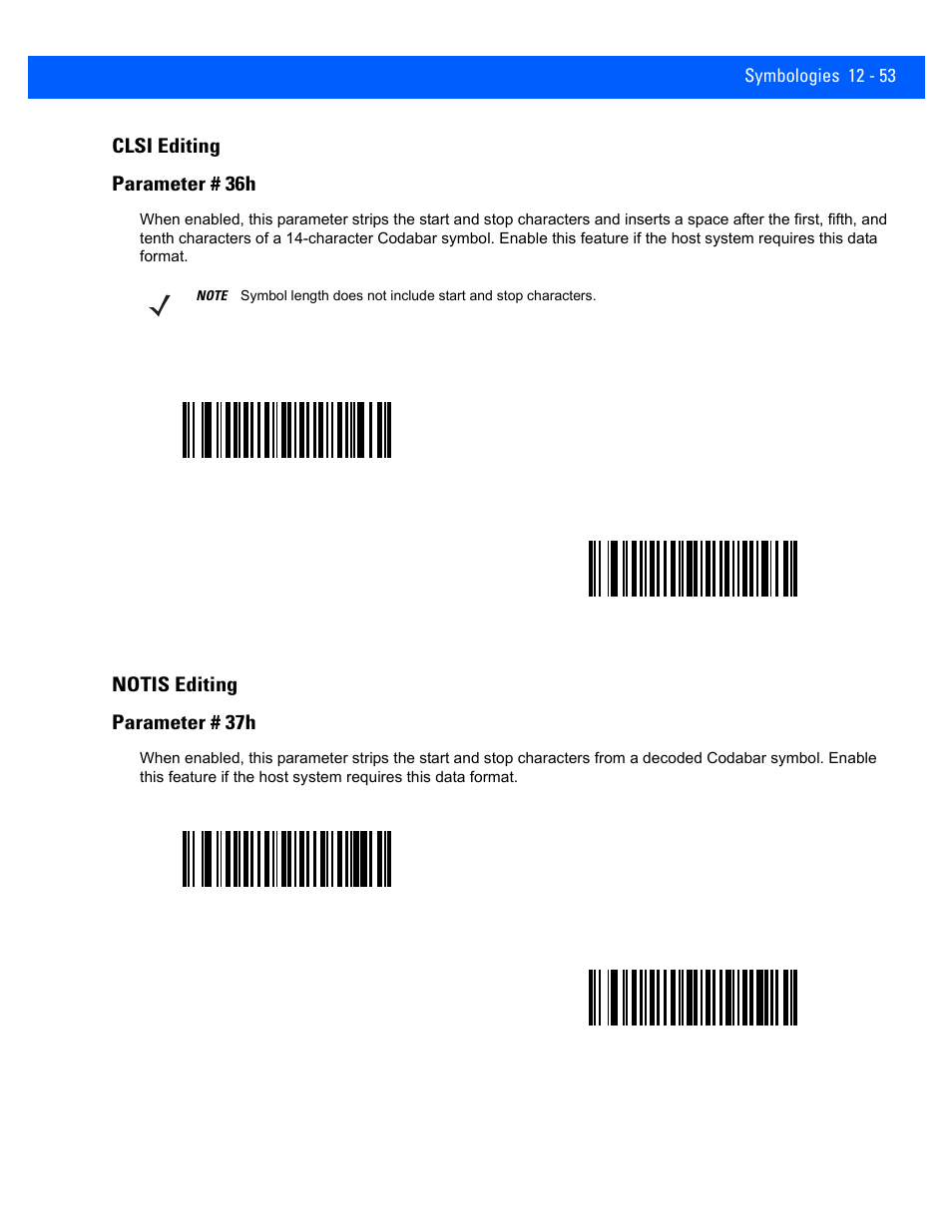 Clsi editing, Notis editing, Clsi editing -53 | Notis editing -53, Clsi editing parameter # 36h, Notis editing parameter # 37h | Rice Lake Motorola DS457 Laser Scanner User Manual | Page 275 / 428