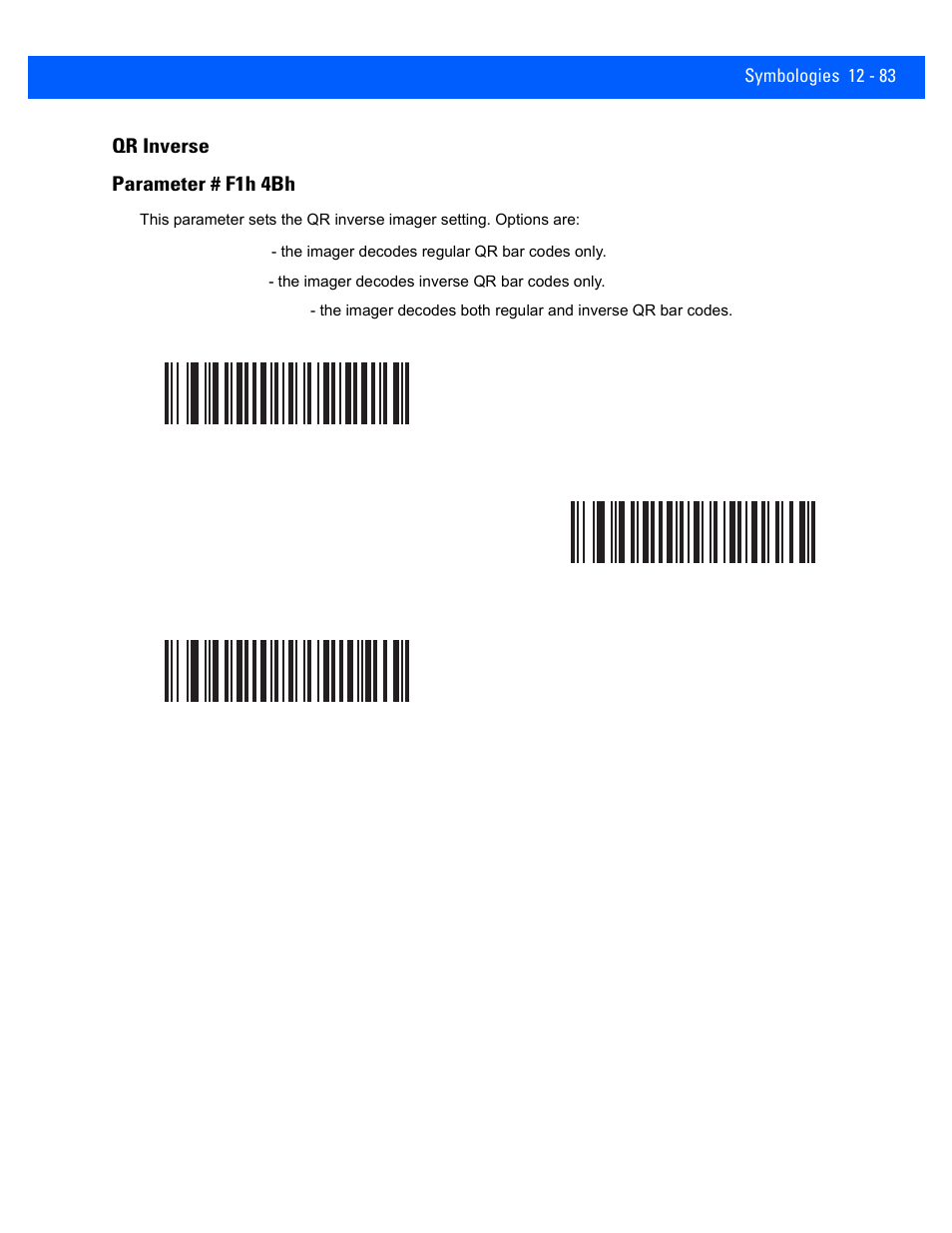 Qr inverse, Qr inverse -83, Qr inverse parameter # f1h 4bh | Rice Lake Motorola DS457 Laser Scanner User Manual | Page 305 / 428