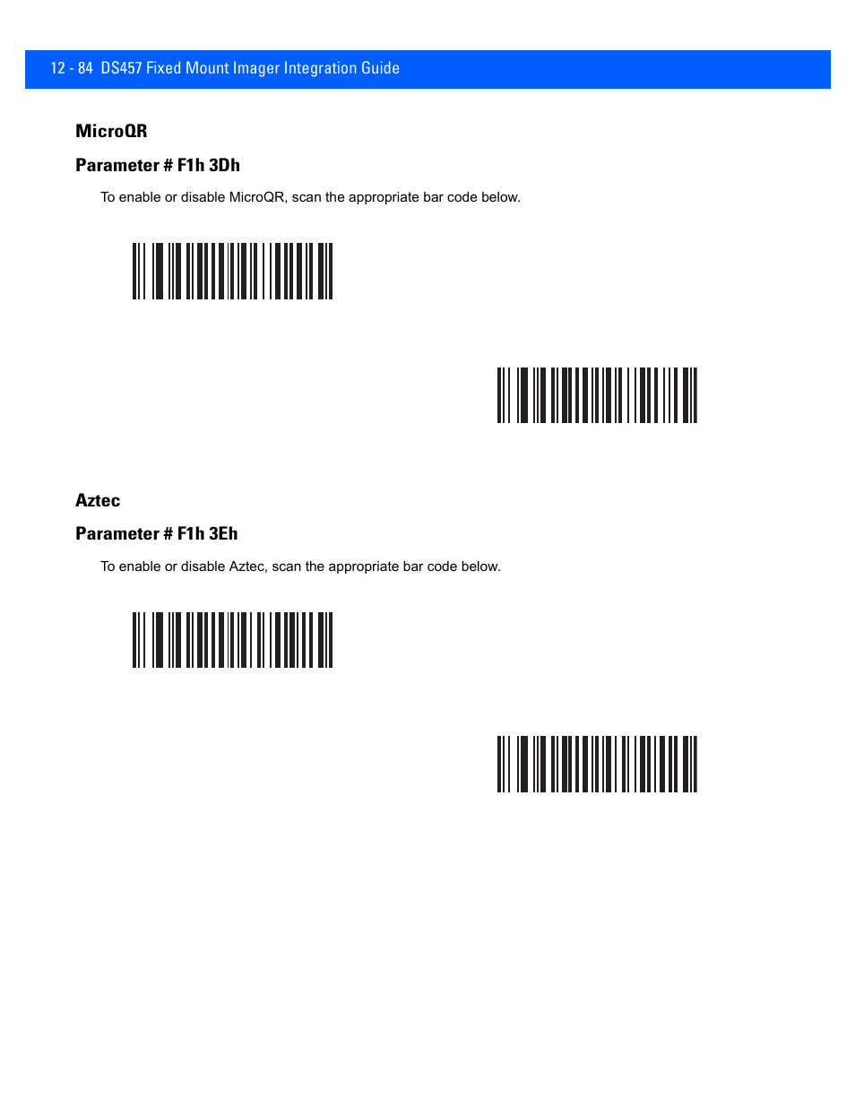 Microqr, Aztec, Microqr -84 | Aztec -84 | Rice Lake Motorola DS457 Laser Scanner User Manual | Page 306 / 428