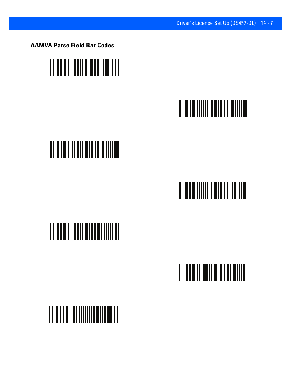 Aamva parse field bar codes, Aamva parse field bar codes -7 | Rice Lake Motorola DS457 Laser Scanner User Manual | Page 331 / 428