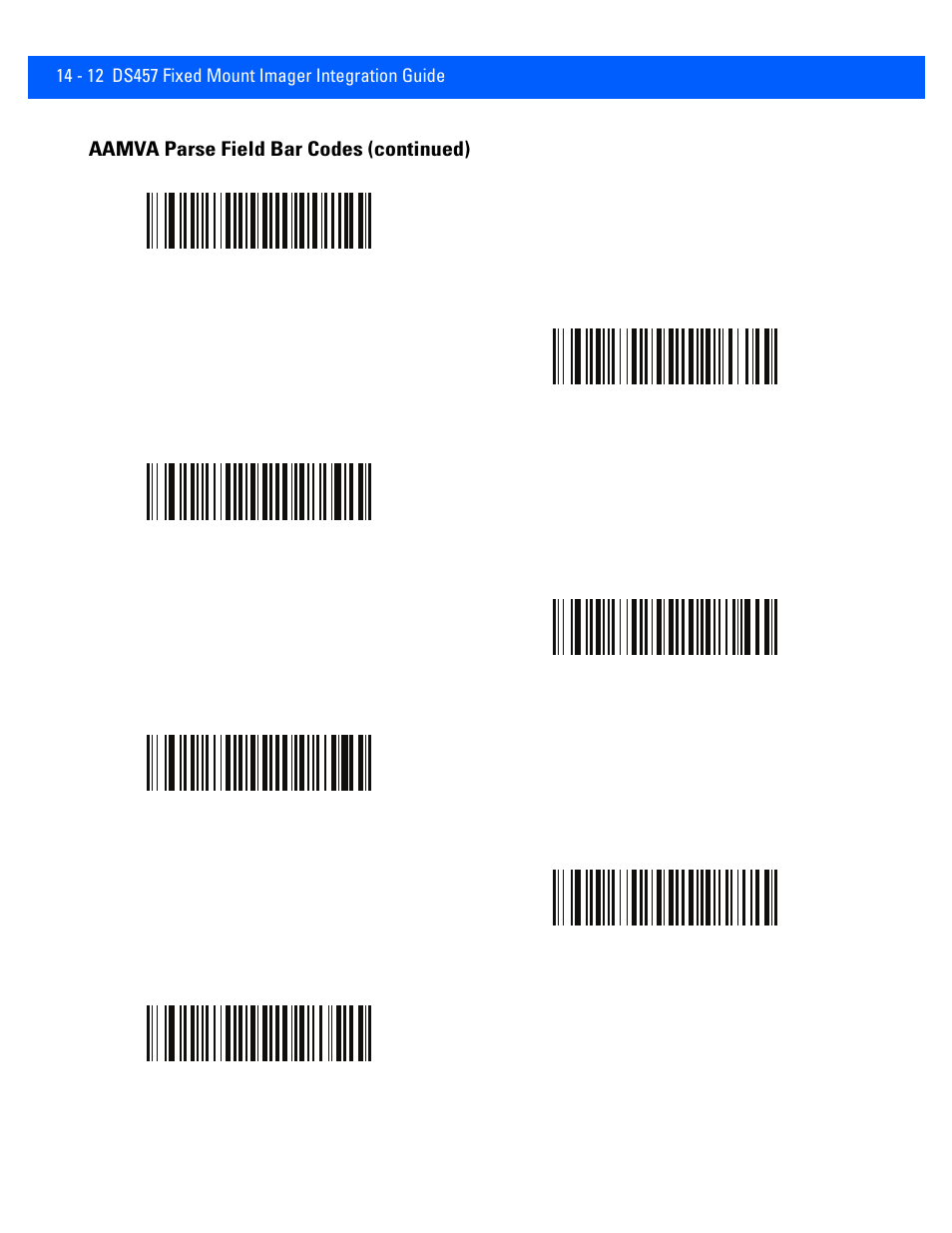 Aamva parse field bar codes (continued) | Rice Lake Motorola DS457 Laser Scanner User Manual | Page 336 / 428