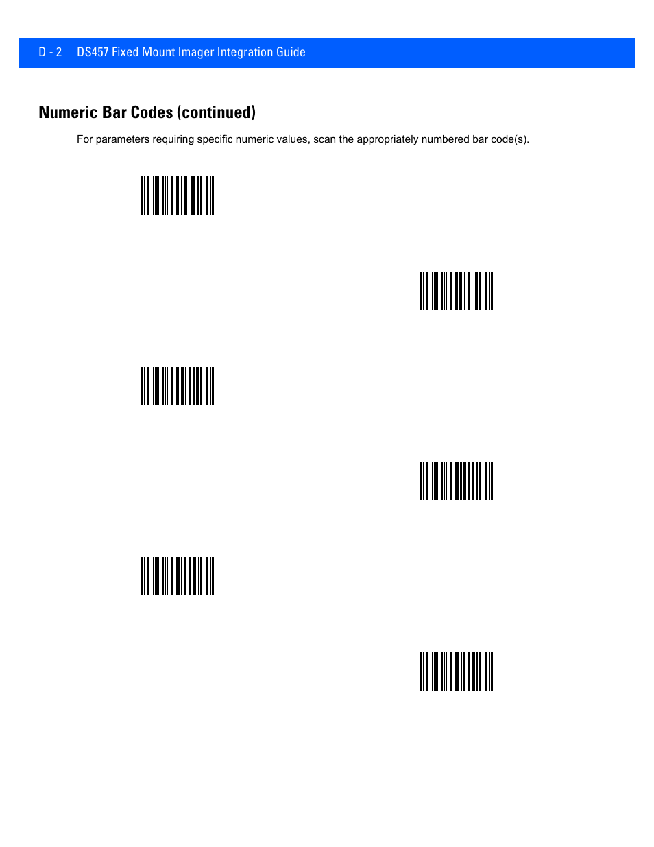 Numeric bar codes (continued) | Rice Lake Motorola DS457 Laser Scanner User Manual | Page 396 / 428