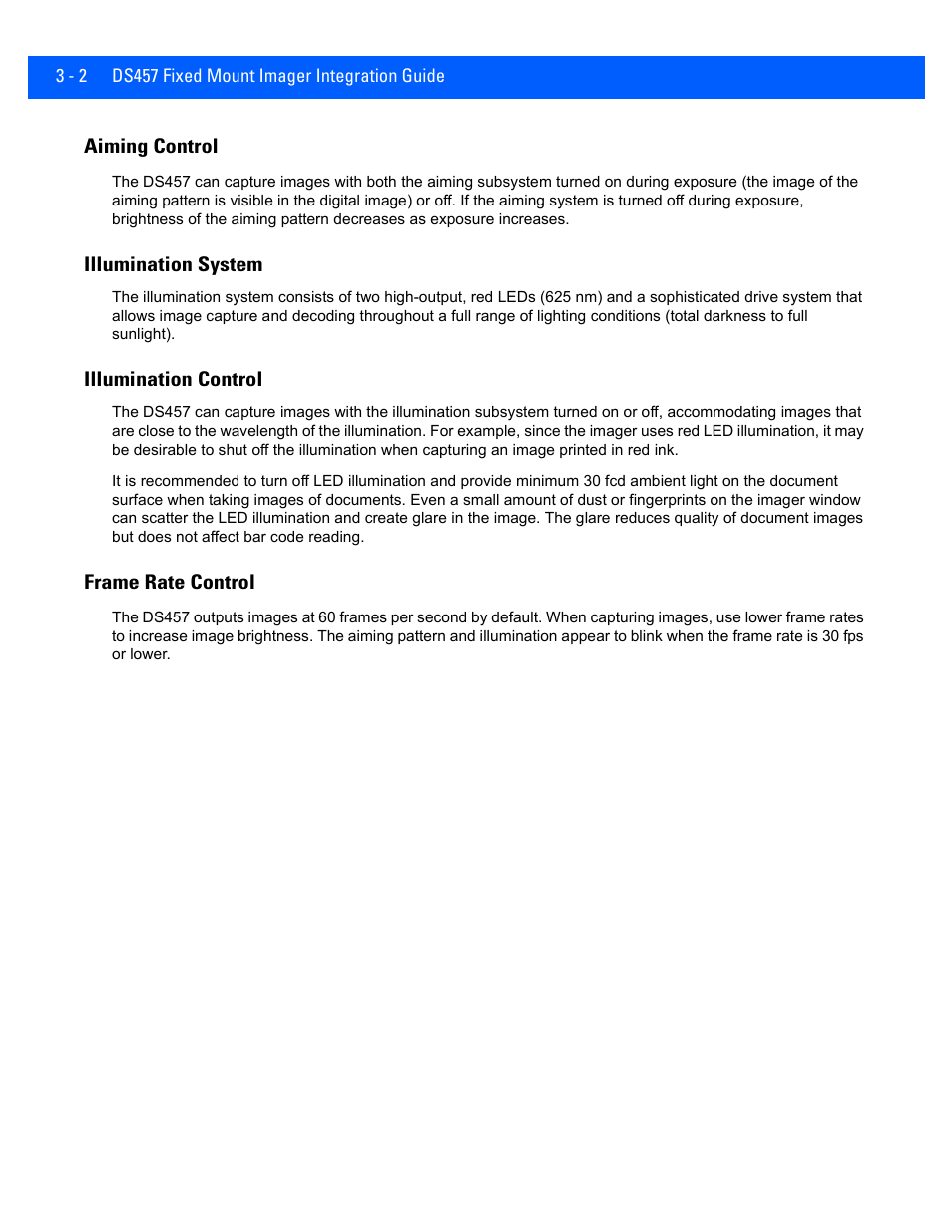 Aiming control, Illumination system, Illumination control | Frame rate control, Aiming control -2, Illumination system -2, Illumination control -2, Frame rate control -2 | Rice Lake Motorola DS457 Laser Scanner User Manual | Page 44 / 428