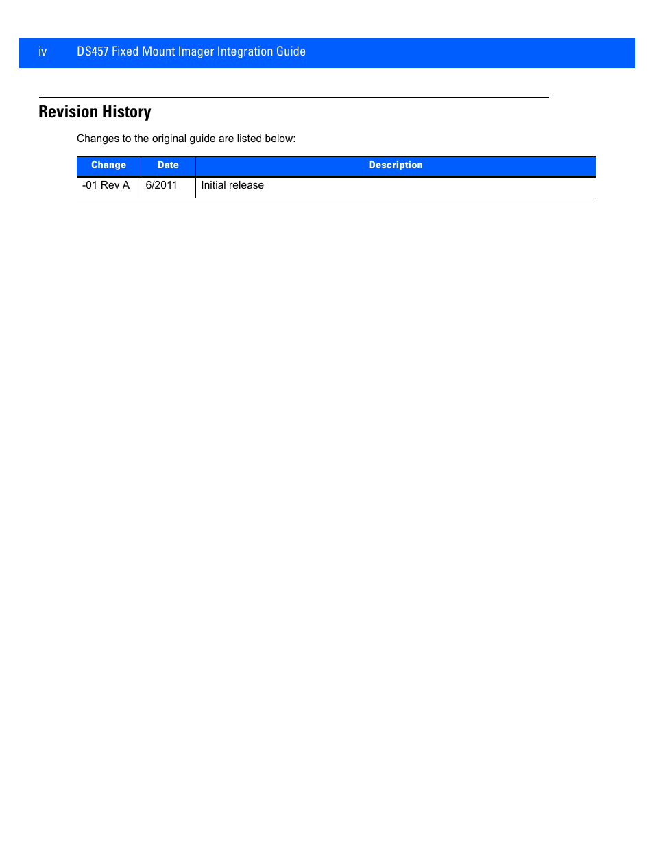 Revision history | Rice Lake Motorola DS457 Laser Scanner User Manual | Page 6 / 428