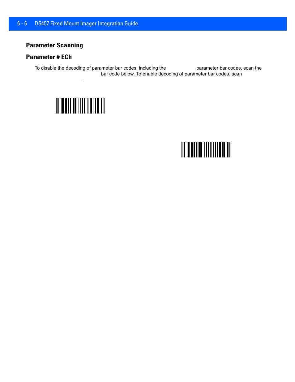 Parameter scanning, Parameter scanning -6, Parameter scanning parameter # ech | Rice Lake Motorola DS457 Laser Scanner User Manual | Page 68 / 428