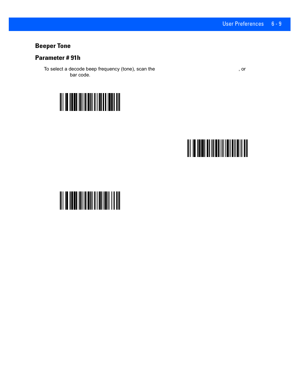 Beeper tone, Beeper tone -9, Beeper tone parameter # 91h | Rice Lake Motorola DS457 Laser Scanner User Manual | Page 71 / 428
