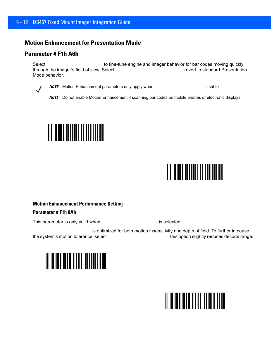 Motion enhancement for presentation mode, Motion enhancement for presentation mode -12 | Rice Lake Motorola DS457 Laser Scanner User Manual | Page 74 / 428