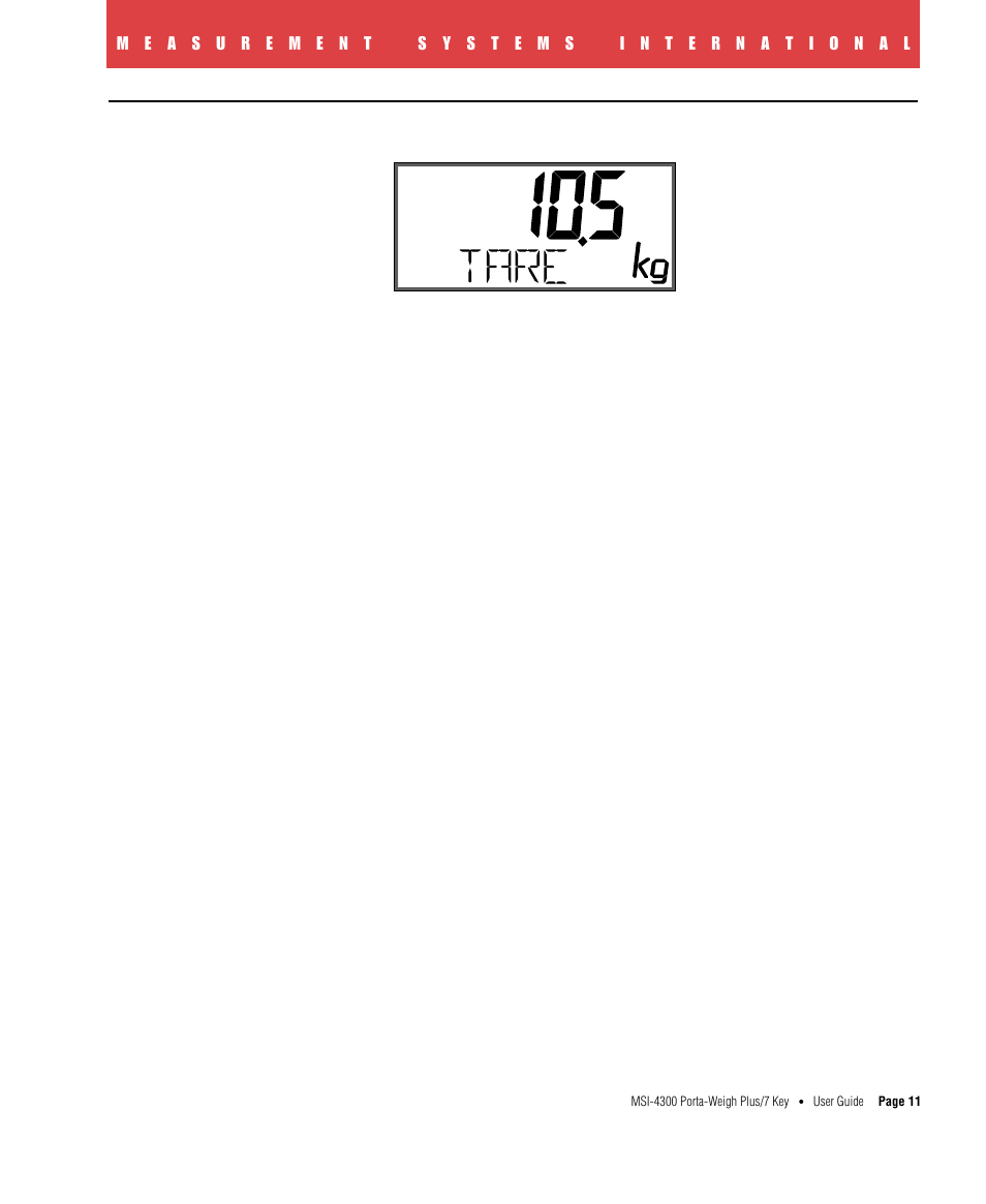 Tare | Rice Lake MSI4300 PortaWeigh Plus Crane Scale 7 Key User Manual | Page 12 / 50