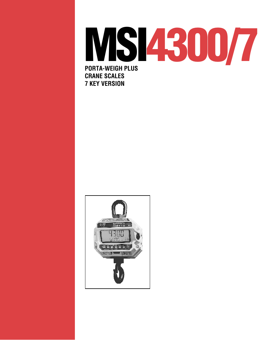Rice Lake MSI4300 PortaWeigh Plus Crane Scale 7 Key User Manual | Page 2 / 50