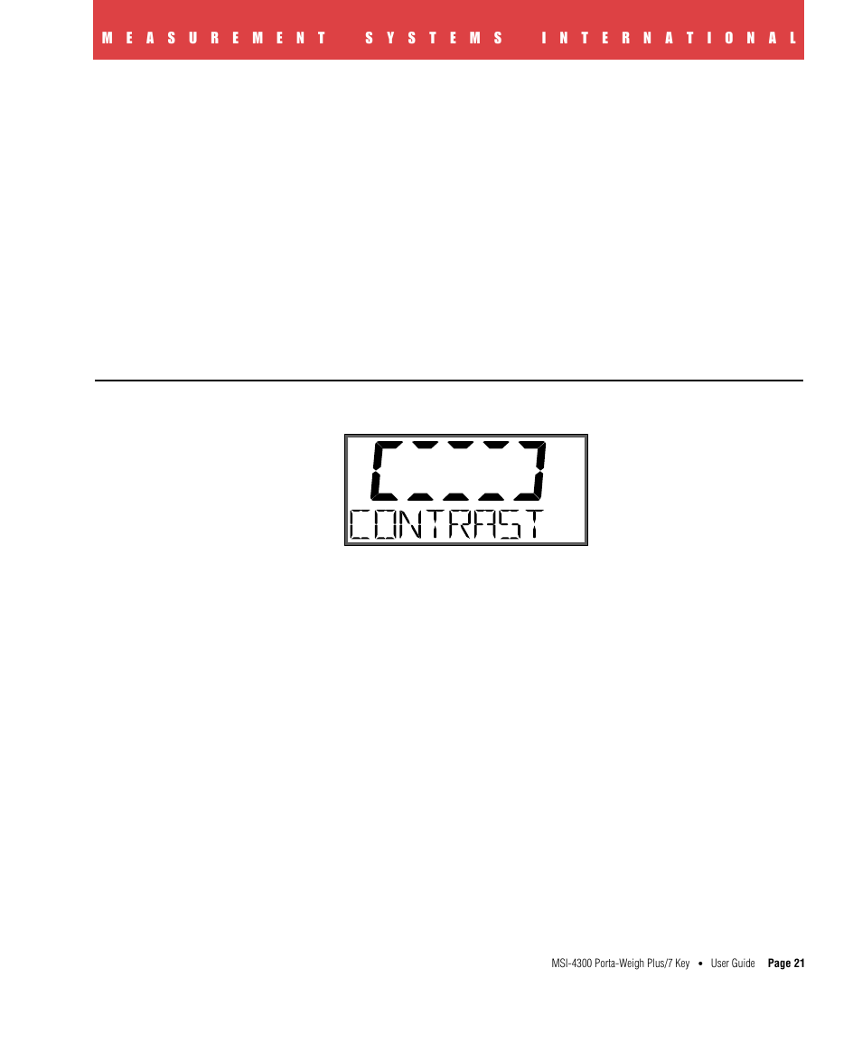 Contrast, Hi setpt (setpoint) | Rice Lake MSI4300 PortaWeigh Plus Crane Scale 7 Key User Manual | Page 22 / 50