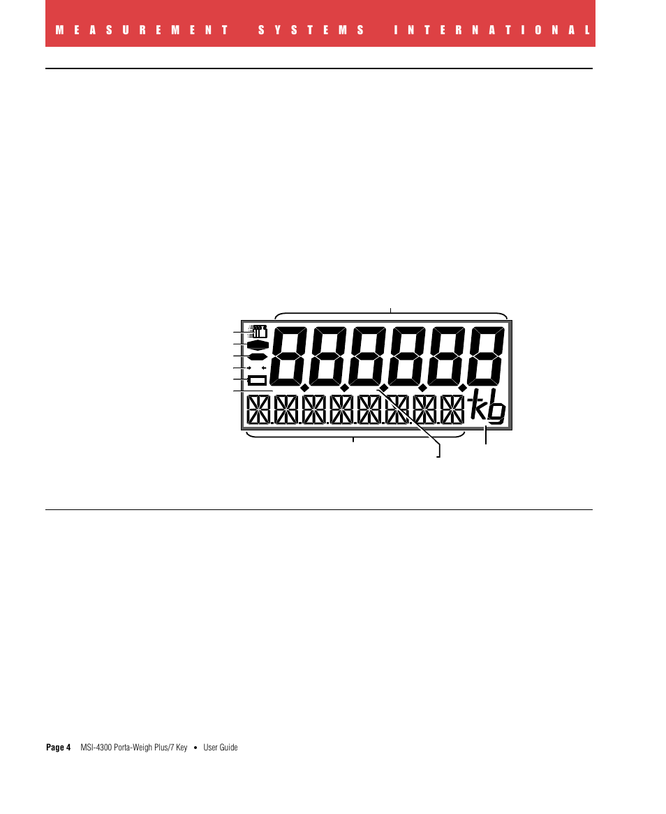 Backlight, Batteries, Liquid crystal display detail | Rice Lake MSI4300 PortaWeigh Plus Crane Scale 7 Key User Manual | Page 5 / 50