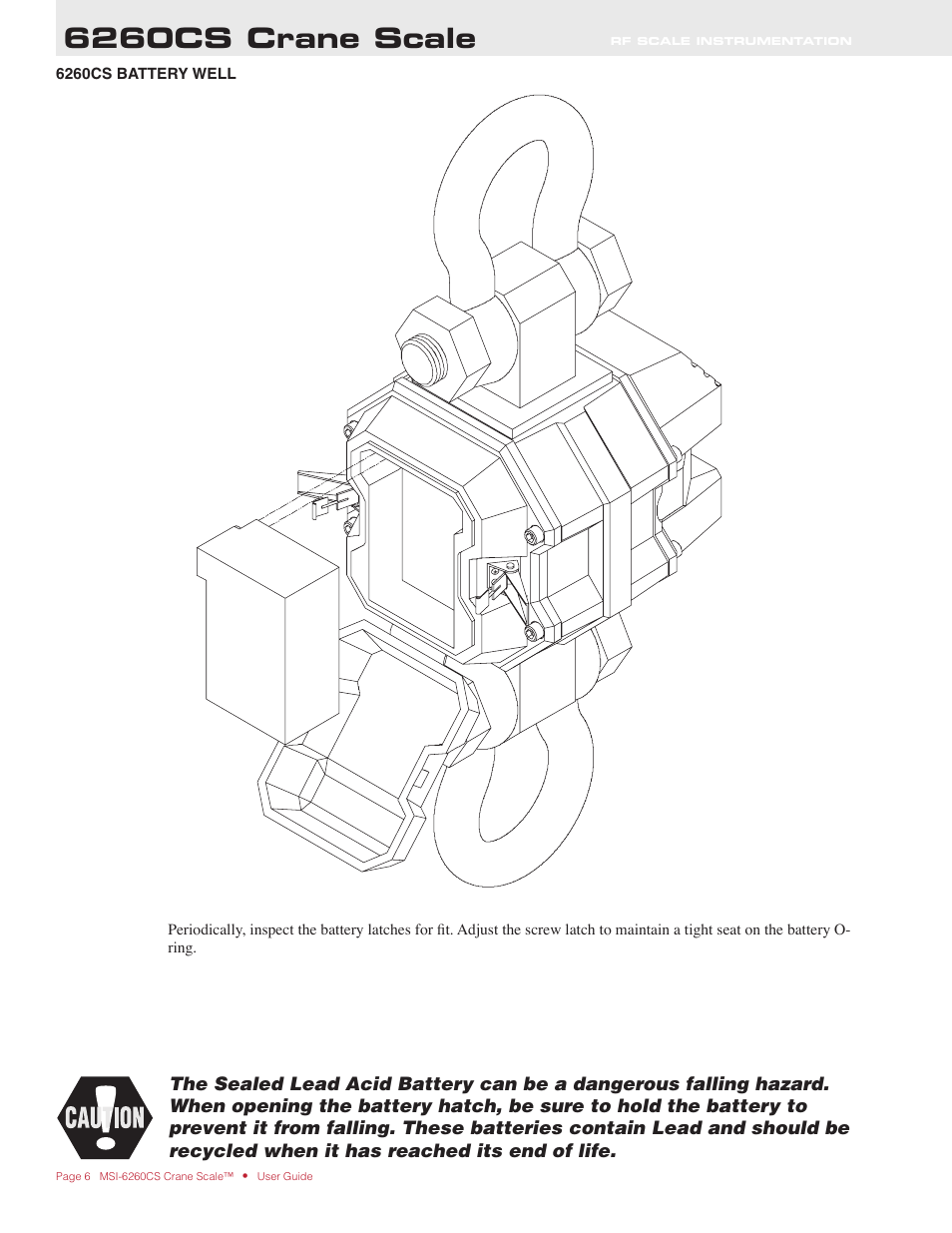 6260cs crane scale | Rice Lake MSI6260cs Digital Crane Scale Operator Manual User Manual | Page 6 / 20