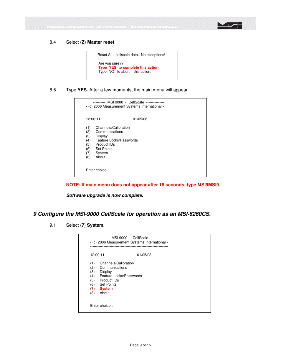 Rice Lake MSI6260cs Digital Crane Scale Software Upgrade User Manual | Page 10 / 16