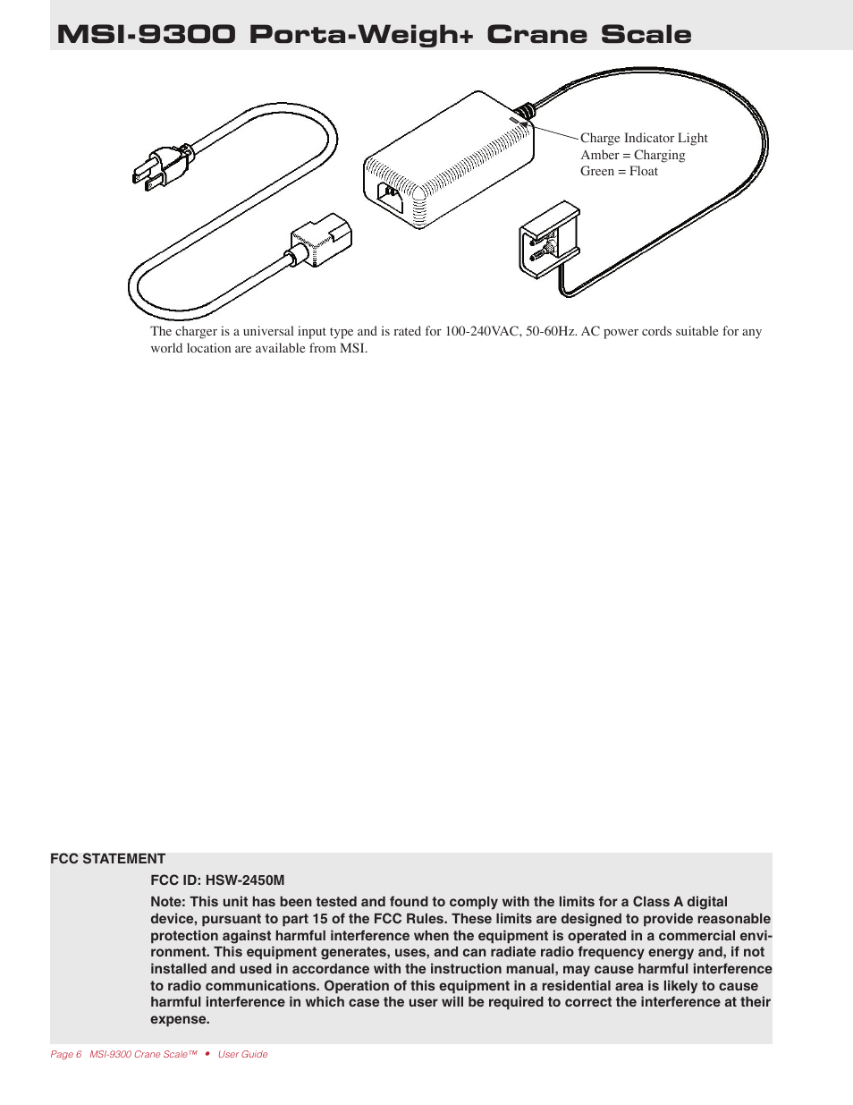 Msi-9300 porta-weigh+ crane scale | Rice Lake MSI9300 PortaWeigh Crane Scale Operator Manual User Manual | Page 6 / 35