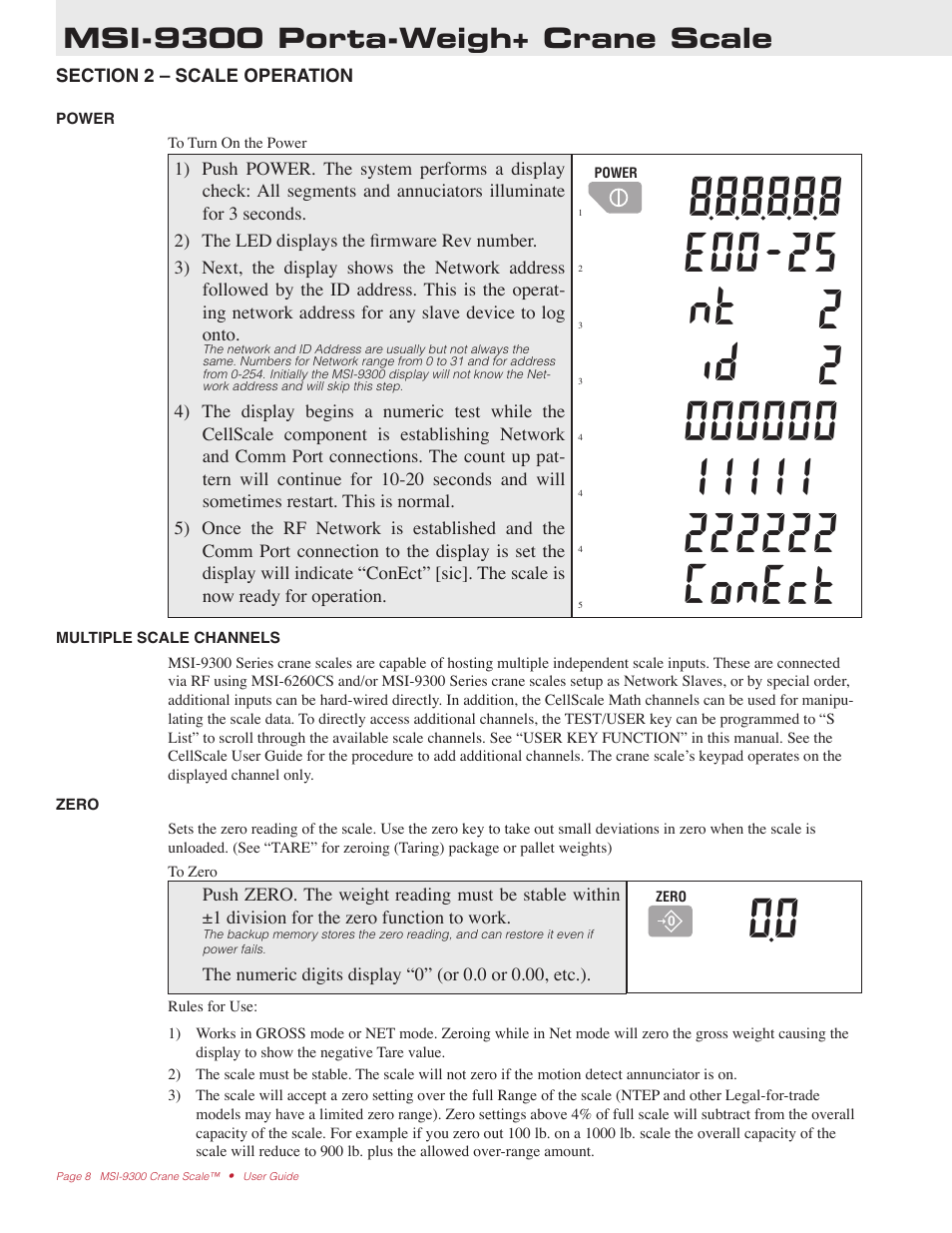 E00-25, Nt 2, Id 2 | Conect, Msi-9300 porta-weigh+ crane scale | Rice Lake MSI9300 PortaWeigh Crane Scale Operator Manual User Manual | Page 8 / 35