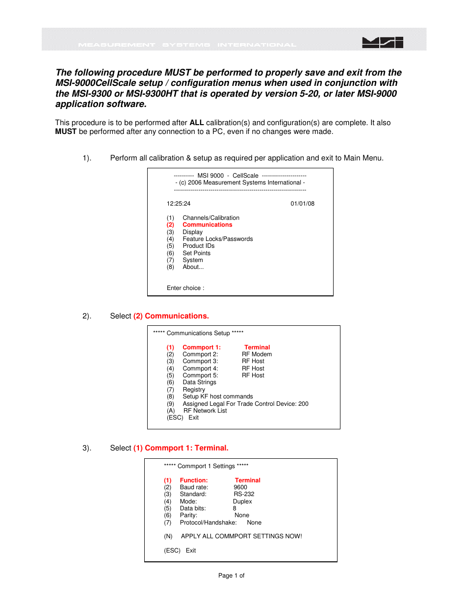 Rice Lake MSI9300 PortaWeigh Crane Scale Setup Exit Guide User Manual | Page 2 / 6