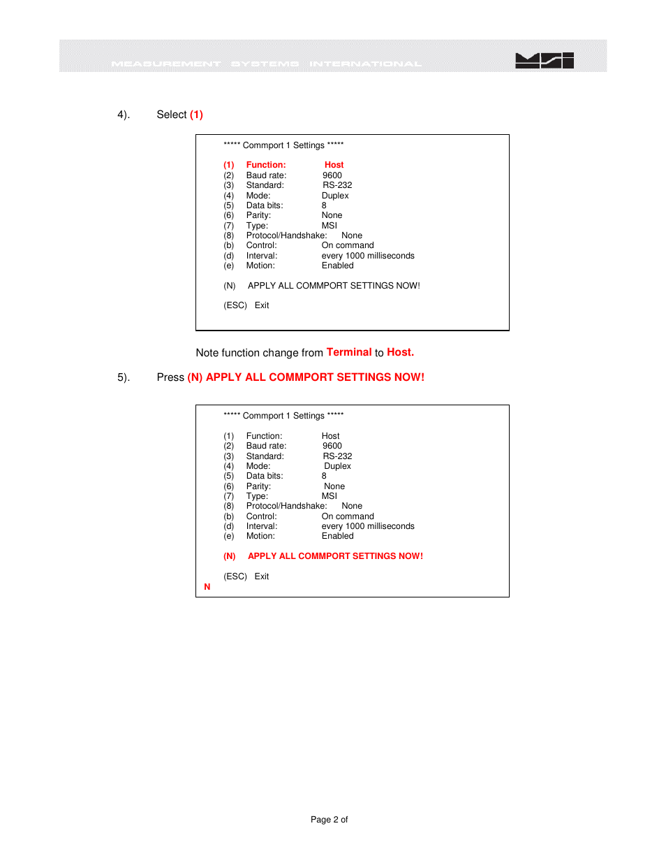 Rice Lake MSI9300 PortaWeigh Crane Scale Setup Exit Guide User Manual | Page 3 / 6