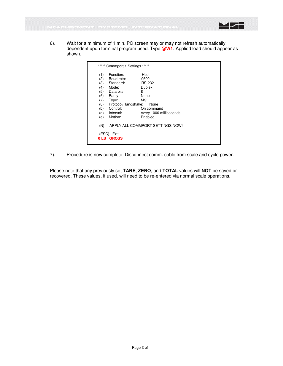 Rice Lake MSI9300 PortaWeigh Crane Scale Setup Exit Guide User Manual | Page 4 / 6