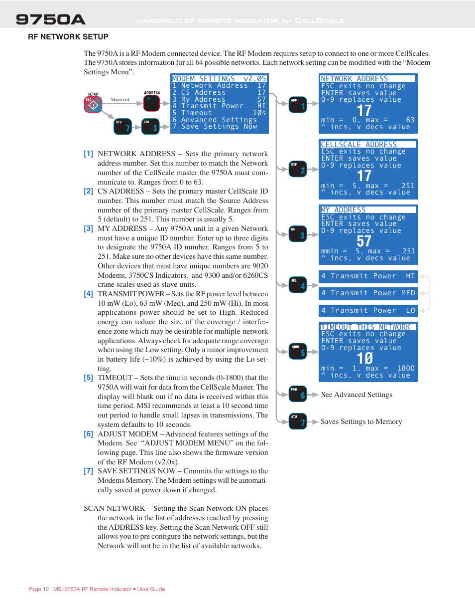 9750a | Rice Lake MSI-9750A CellScale RF Portable Indicator User Manual | Page 12 / 95