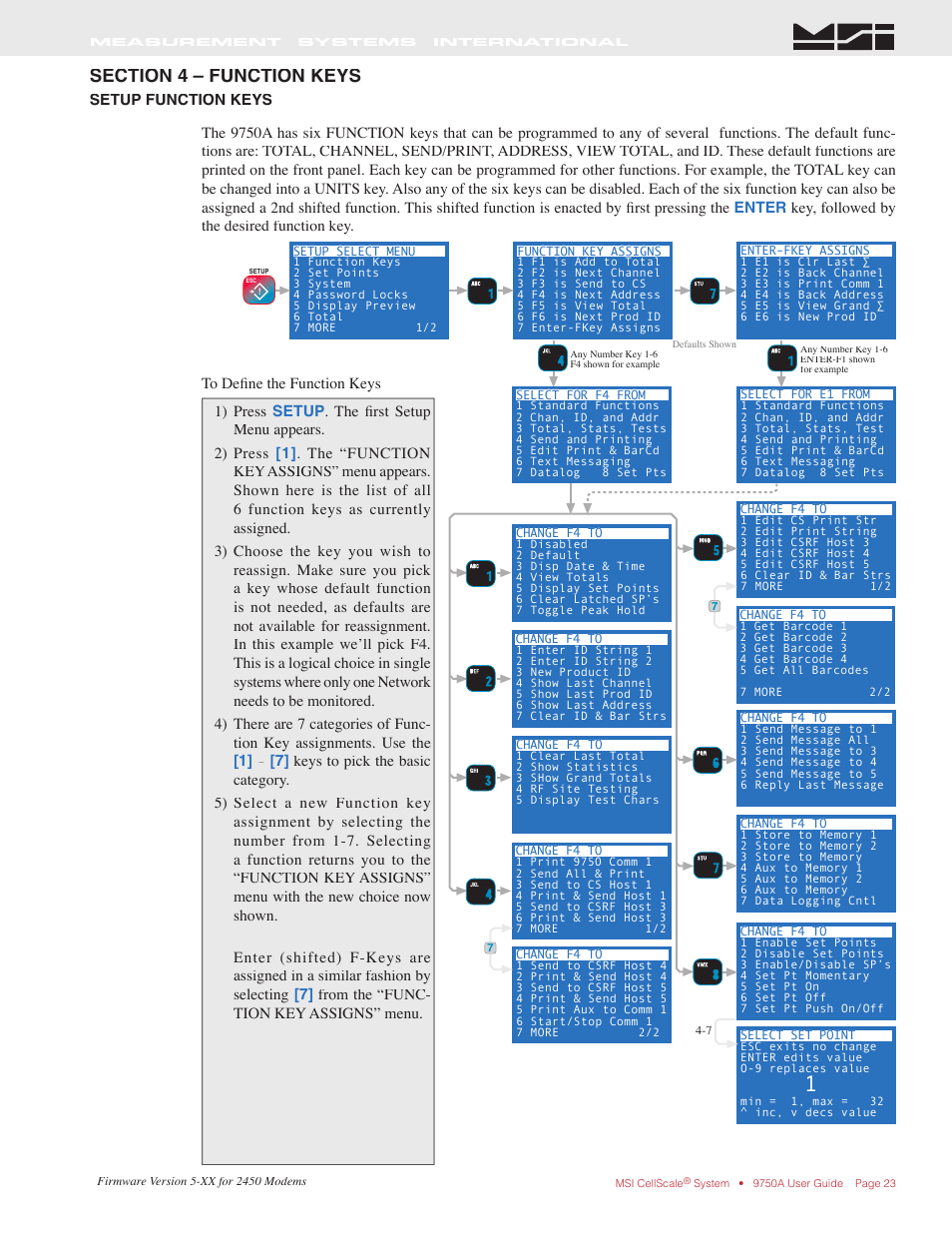 Rice Lake MSI-9750A CellScale RF Portable Indicator User Manual | Page 23 / 95